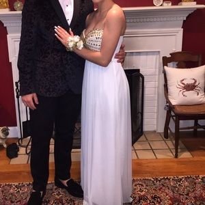 White/ gold Prom dress!!